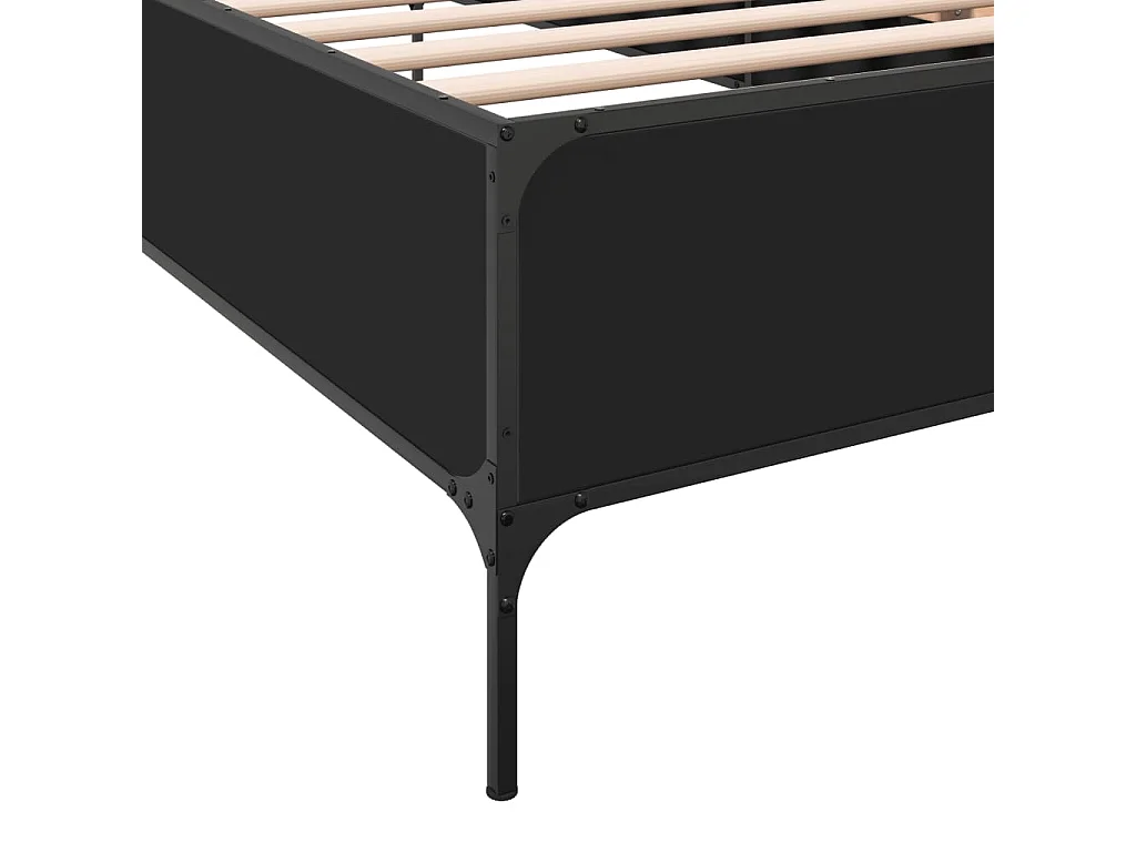 Cadre de lit sans matelas noir 75x190 cm