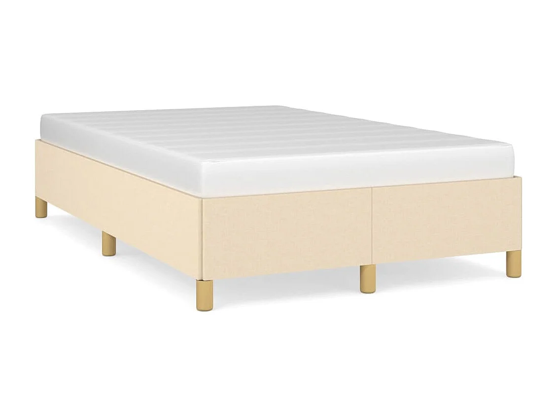 Estrutura de cama sem colchão 120x190 cm tecido creme