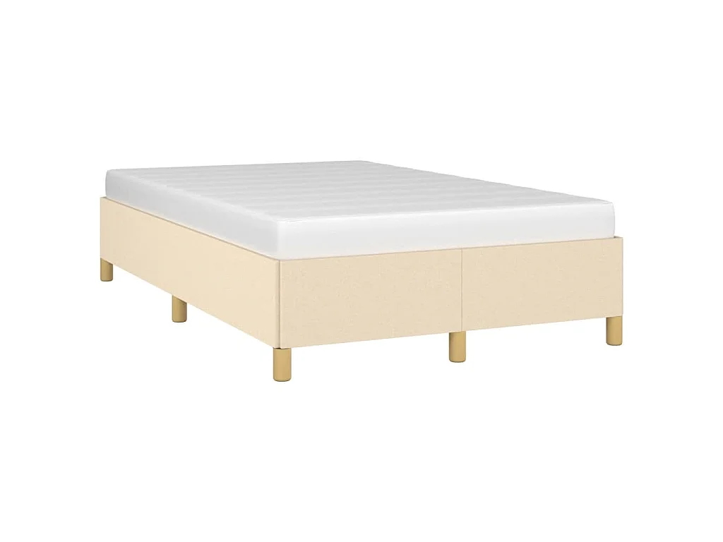 Estrutura de cama sem colchão 120x190 cm tecido creme