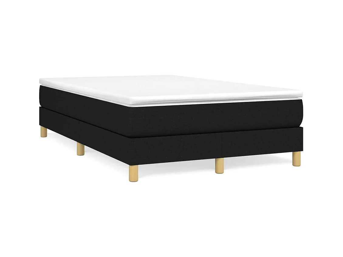 Sommier à lattes de lit avec matelas noir 120x190 cm tissu