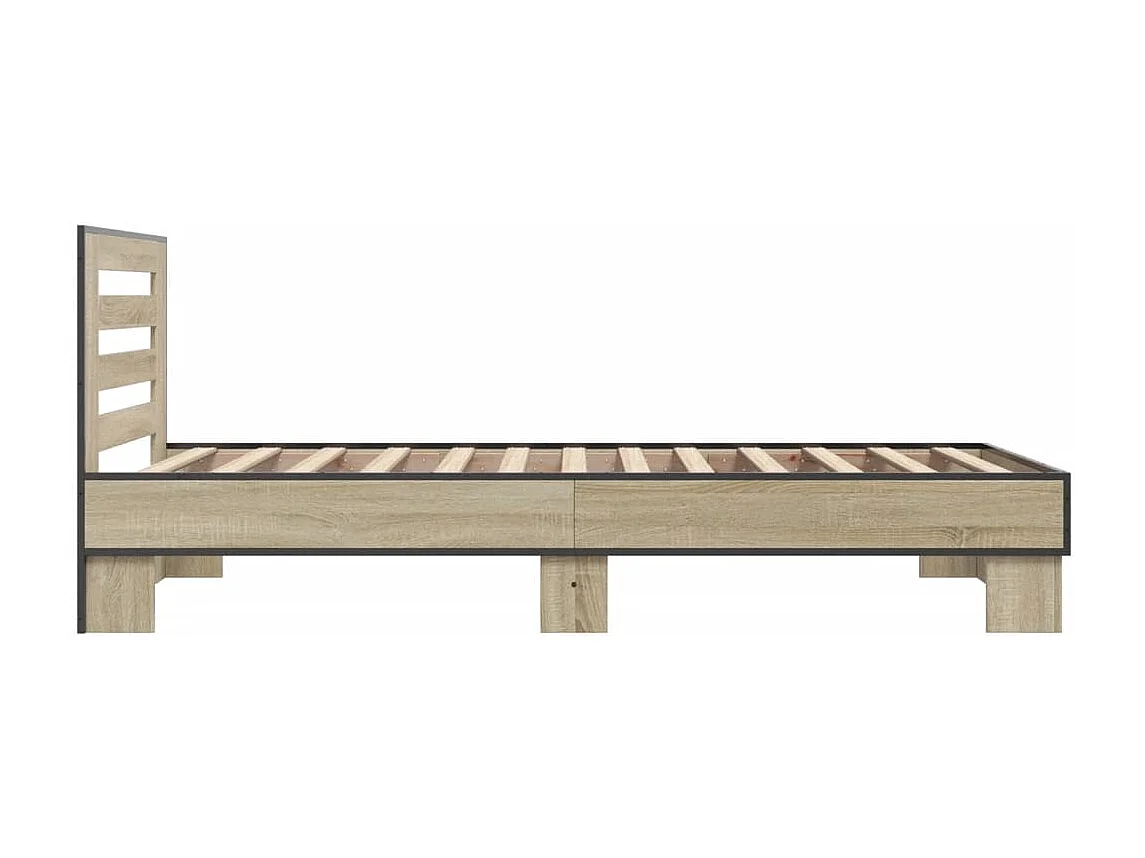 Cadre de lit sans matelas chêne sonoma 75x190 cm