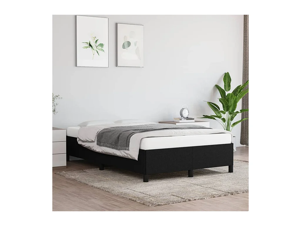 Cadre de lit sans matelas noir 120x190 cm tissu