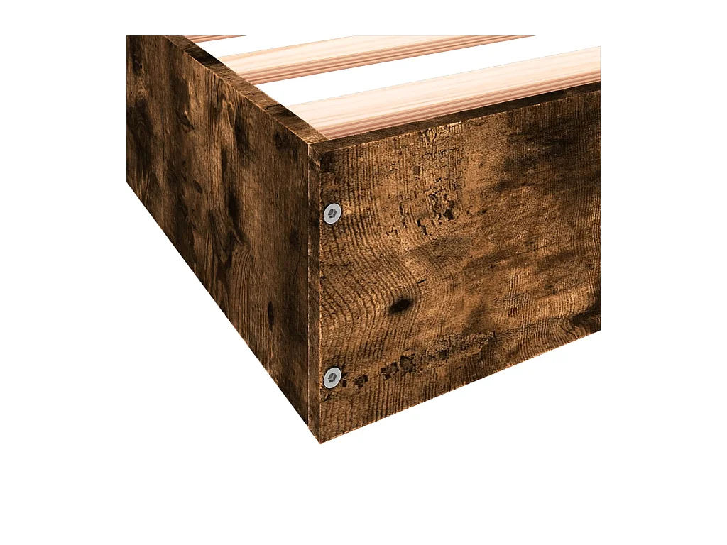 Bettgestell ohne Matratze Räuchereiche 140x200 cm Holzwerkstoff