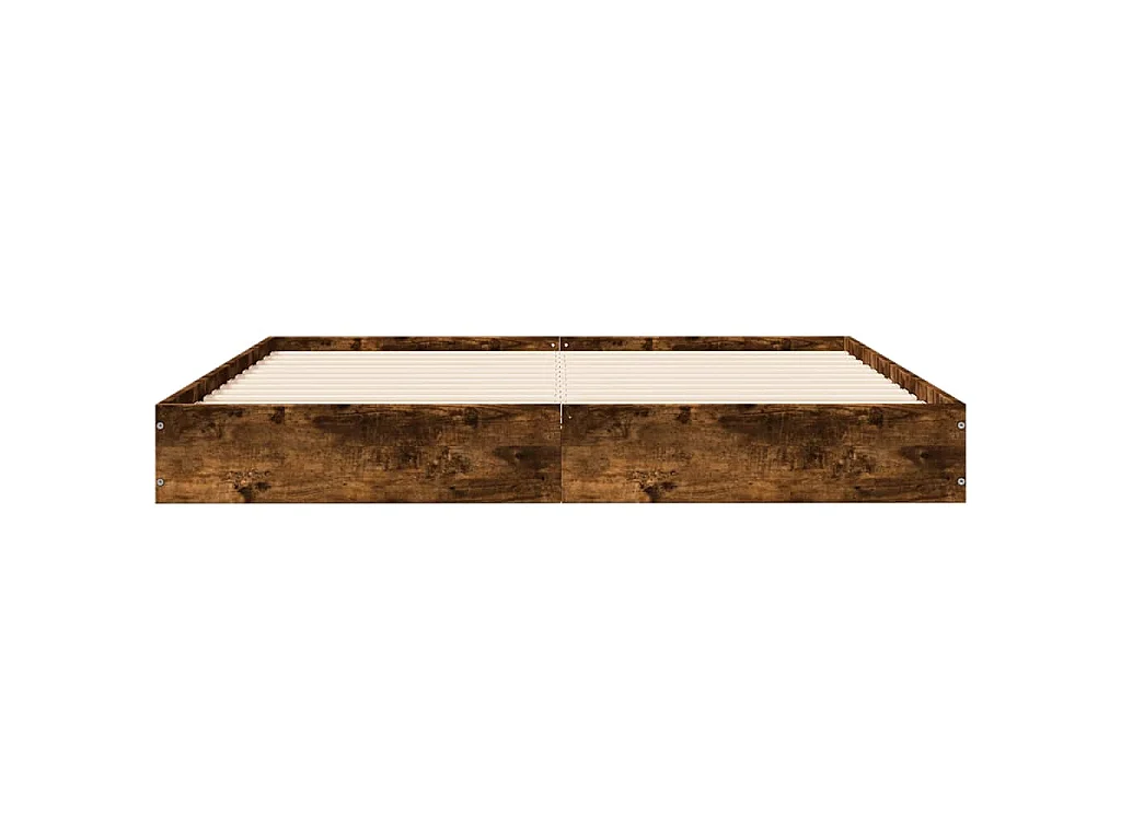 Cadre de lit sans matelas chêne fumé 140x200 cm bois ingénierie