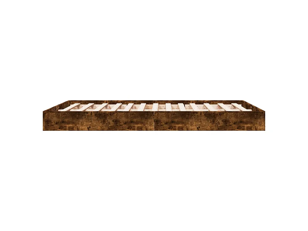 Cadre de lit sans matelas chêne fumé 140x200 cm bois ingénierie