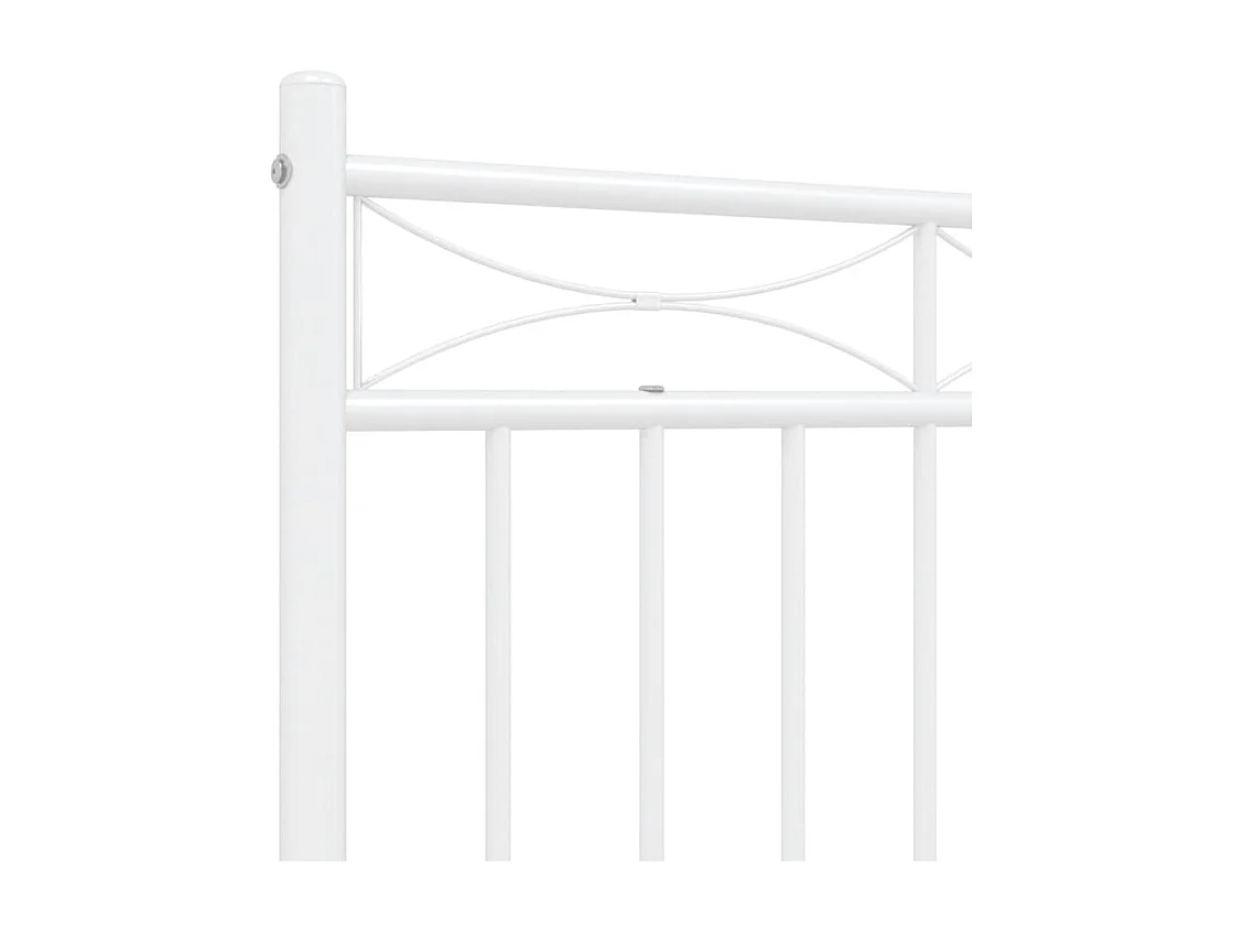 Estrutura de cama com cabeceira e pés 140x190 cm metal branco