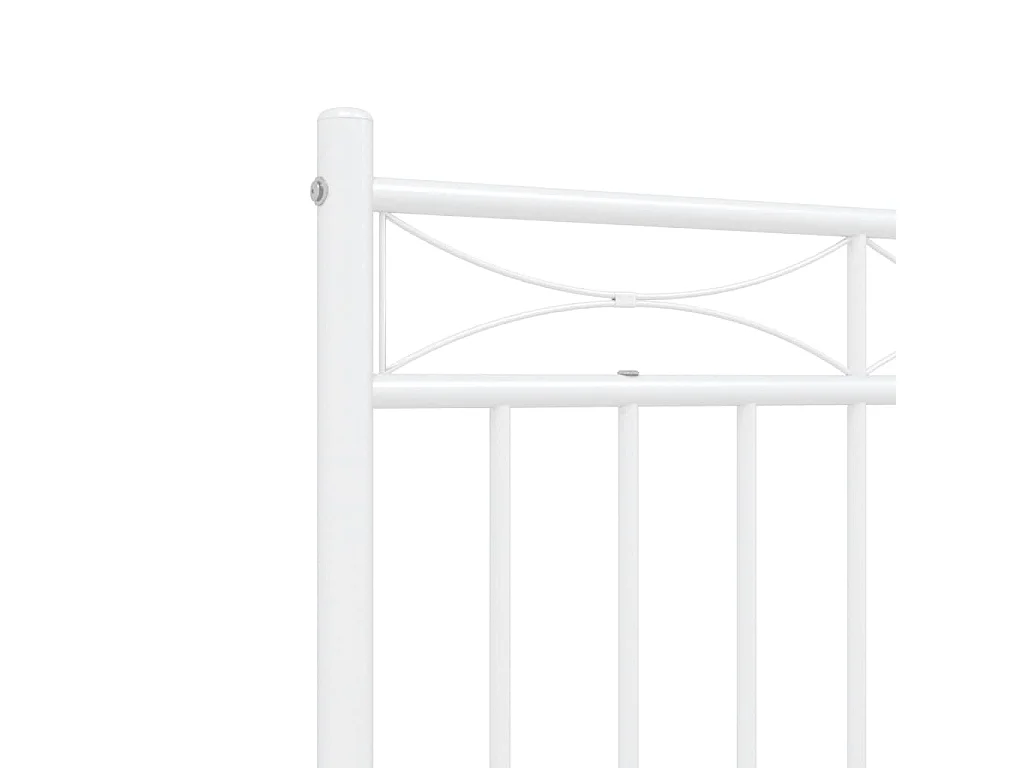 Cadre de lit métal sans matelas et pied de lit blanc 140x190 cm