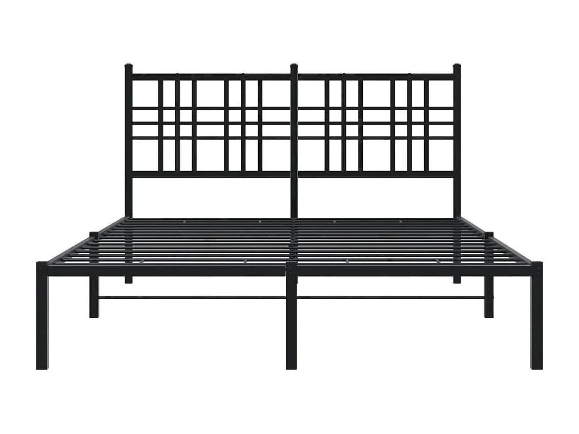 Estructura cama sin colchón con cabecero metal negro 135x190 cm