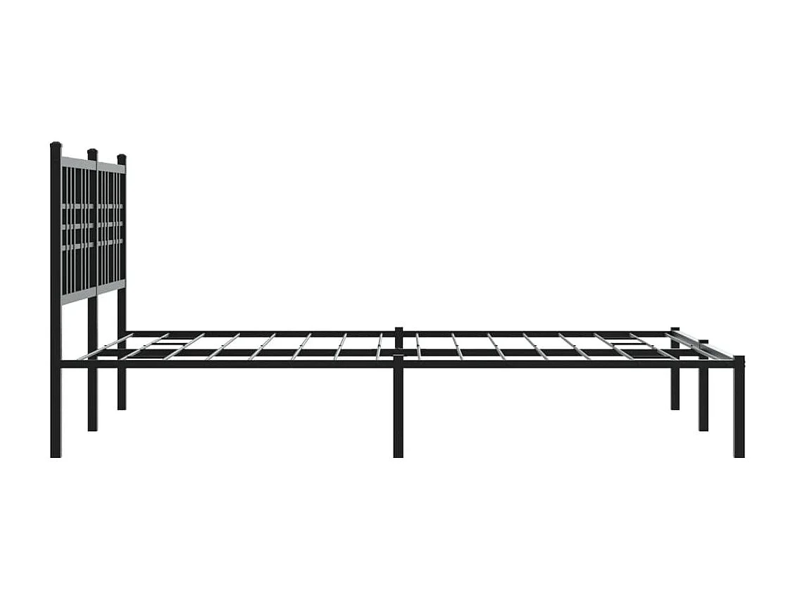 Estructura cama sin colchón con cabecero metal negro 135x190 cm