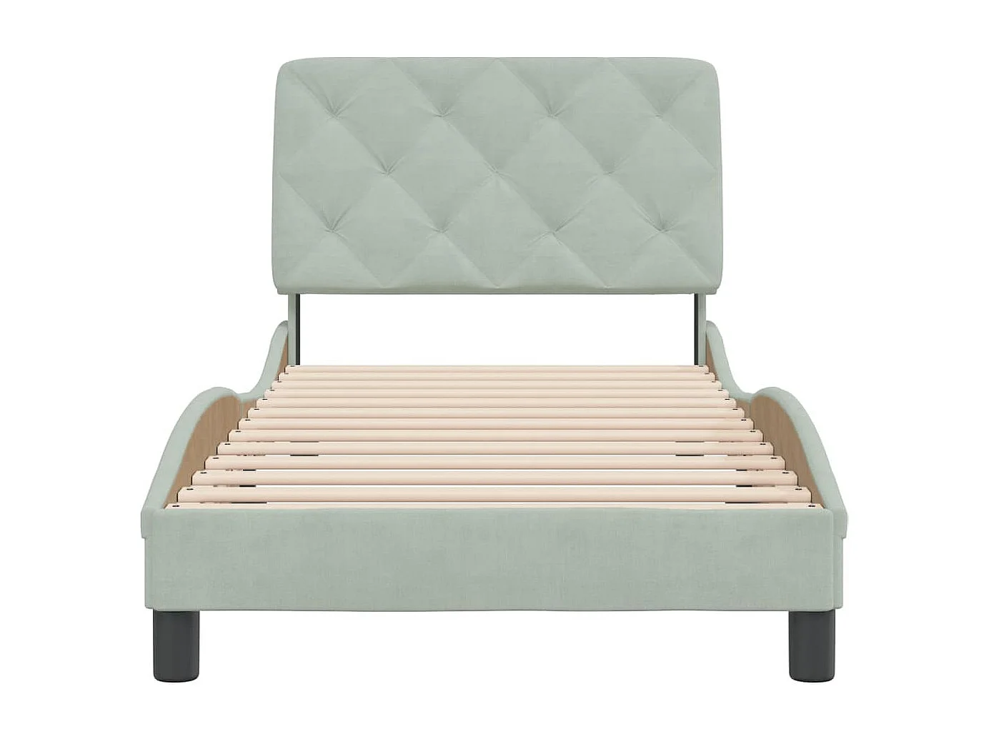 Giroletto senza Materasso Grigio Chiaro 90x200 cm Velluto