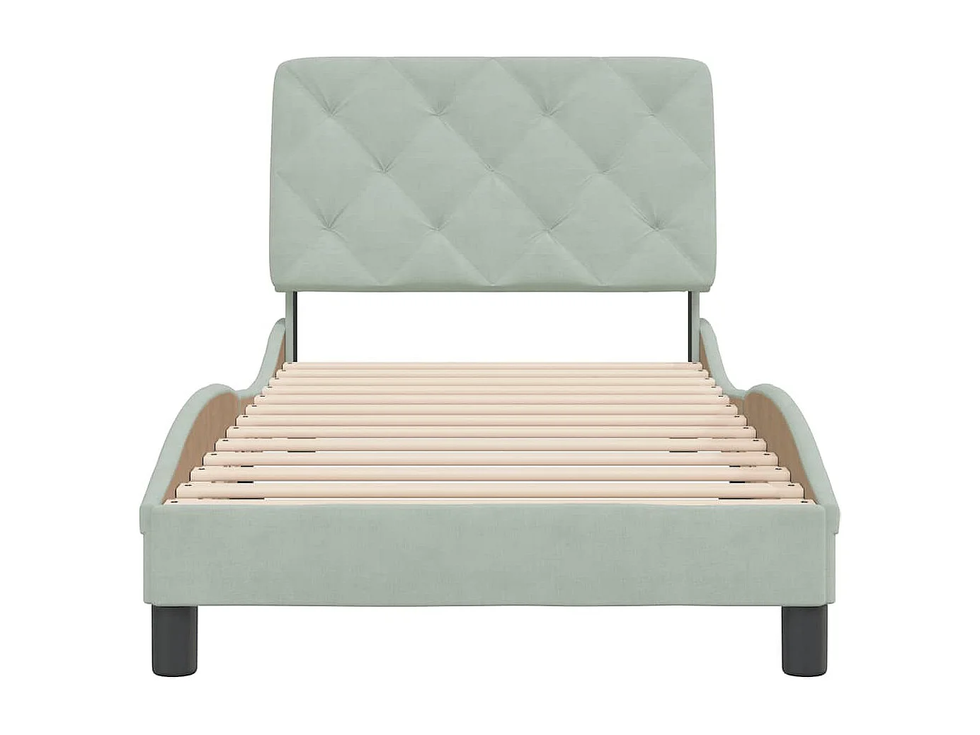 Giroletto senza Materasso Grigio Chiaro 90x200 cm Velluto