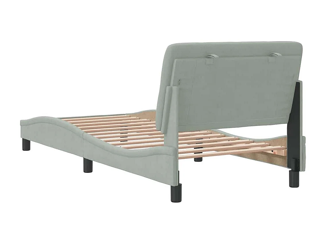 Giroletto senza Materasso Grigio Chiaro 90x200 cm Velluto