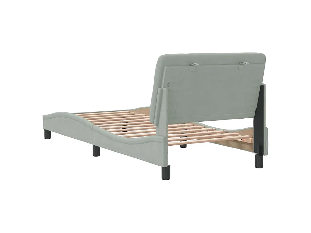 Bettgestell ohne Matratze Hellgrau 90x200 cm Samt