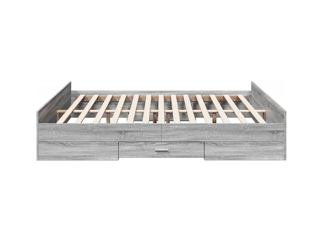 Bedframe met lades bewerkt hout grijs sonoma eiken 180x200 cm
