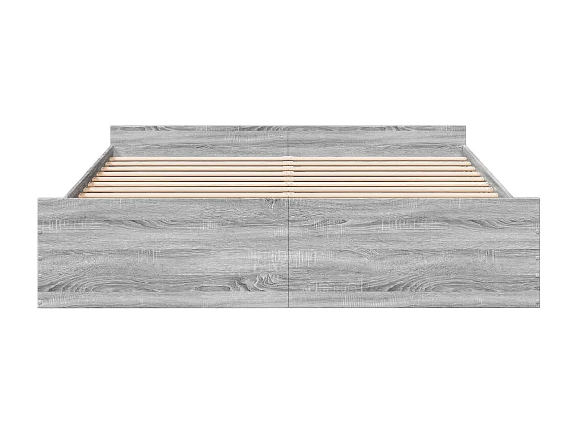 Cadre de lit avec tiroirs sans matelas sonoma gris 180x200 cm