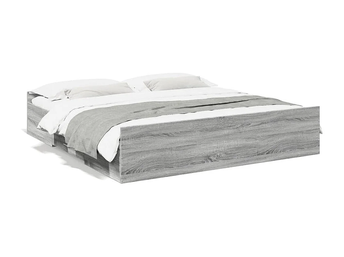 Bedframe met lades bewerkt hout grijs sonoma eiken 180x200 cm