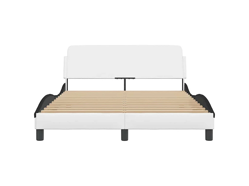 Bettgestell "Dover" Weiß und Schwarz 140x200 cm Kunstleder