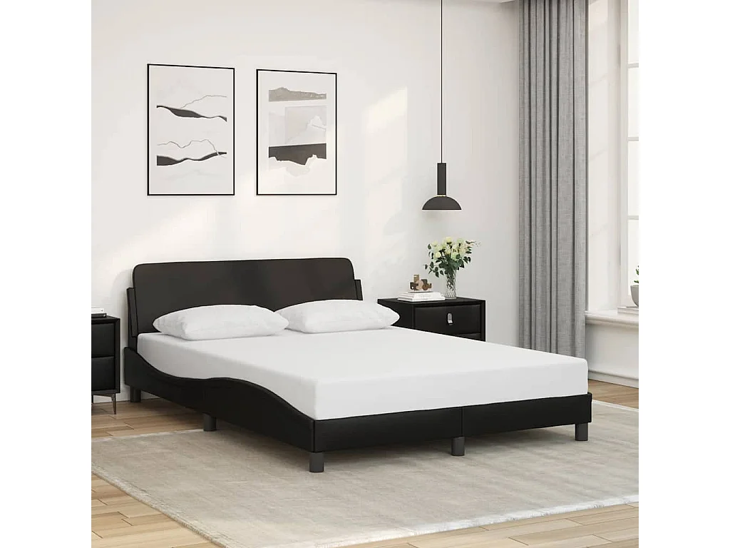 Bettgestell "Dover" Schwarz 140x190 cm Kunstleder