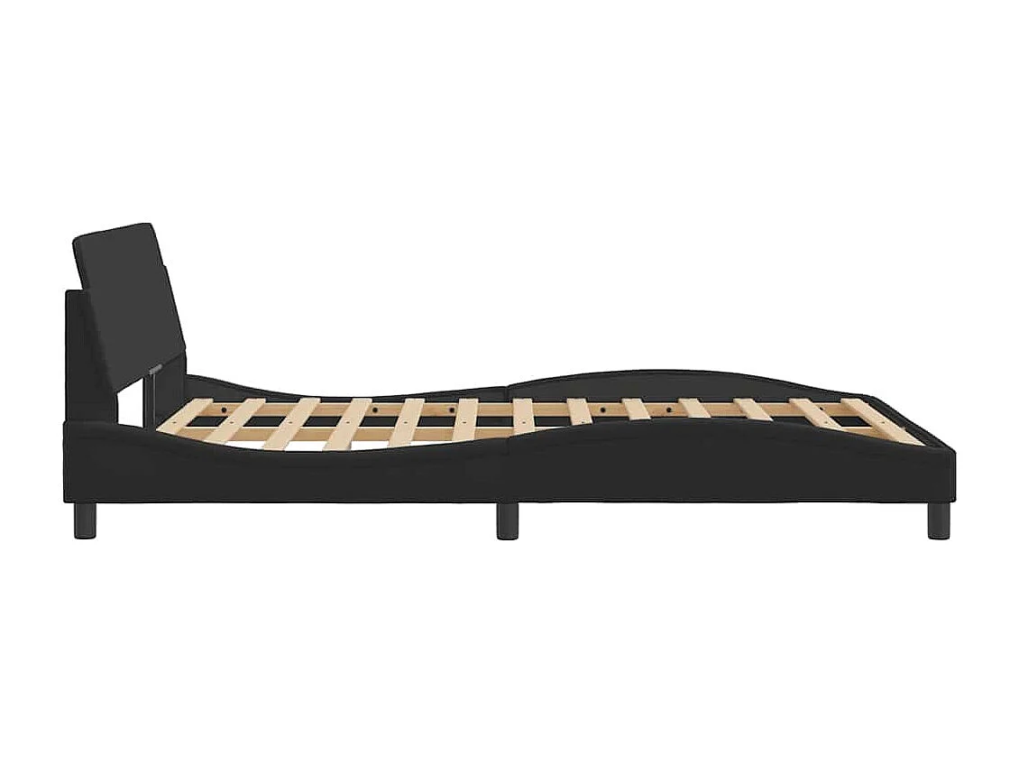 Bettgestell "Dover" Schwarz 140x190 cm Kunstleder