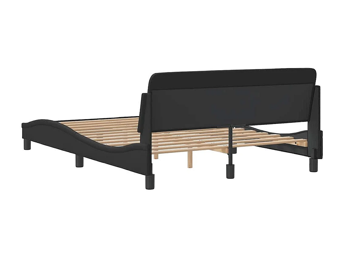 Bettgestell "Dover" Schwarz 140x190 cm Kunstleder