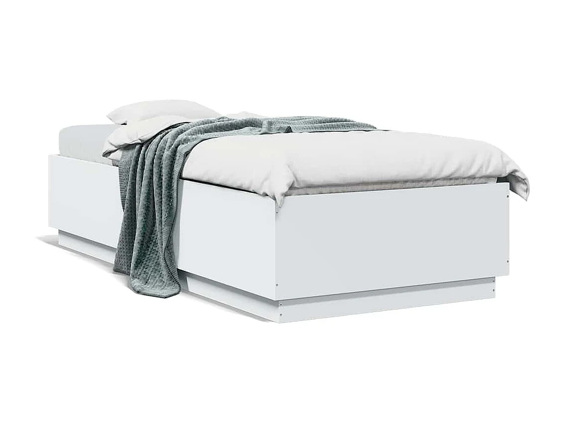 Cadre de lit sans matelas blanc 100x200 cm