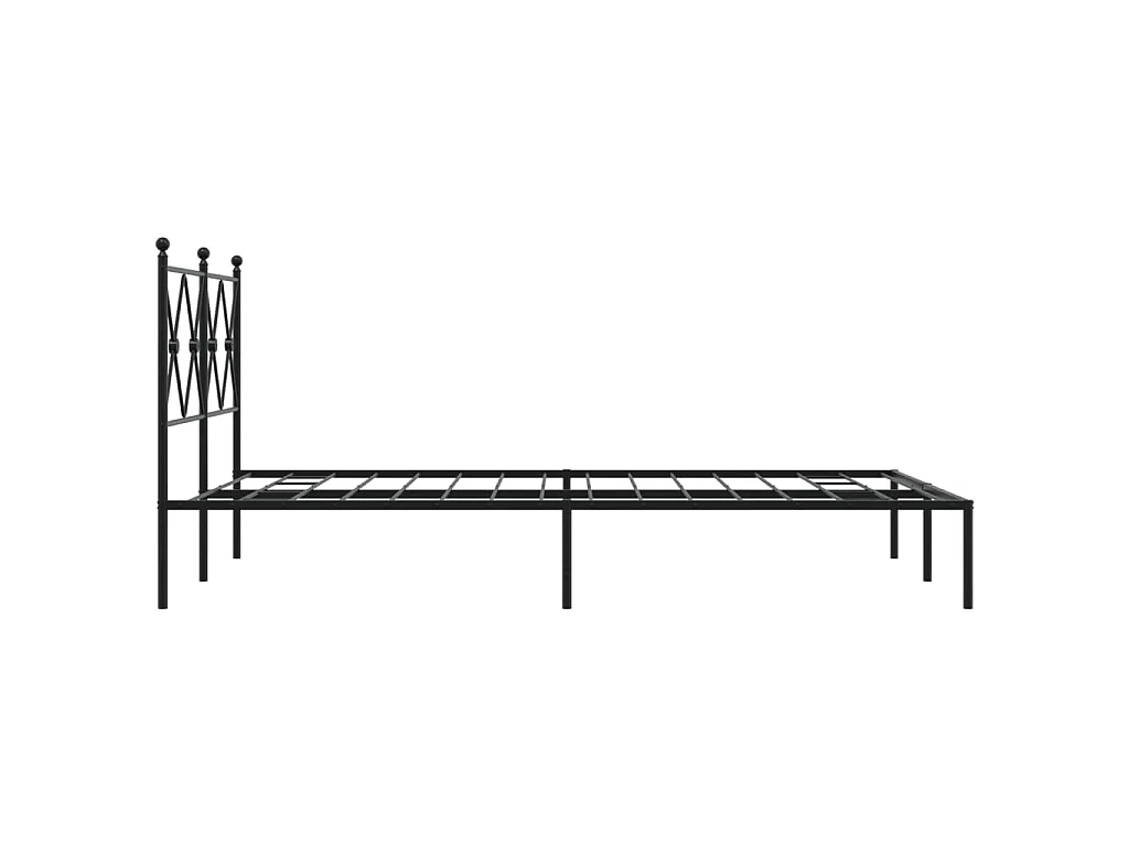 Cadre de lit métal sans matelas avec tête de lit noir 120x200cm