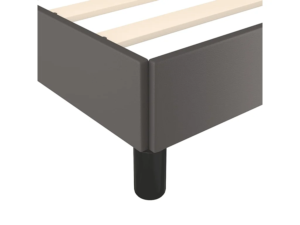 Cadre de lit sans matelas gris 120x190 cm similicuir