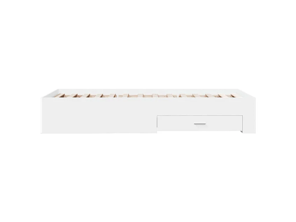 Cadre de lit avec tiroirs sans matelas blanc 90x190 cm