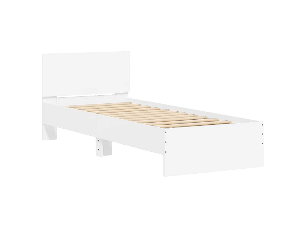 Cadre de lit sans matelas avec lumières LED blanc 75x190 cm