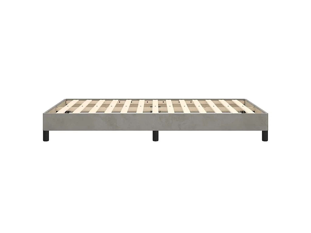 Cadre de lit sans matelas gris clair 120x190 cm velours