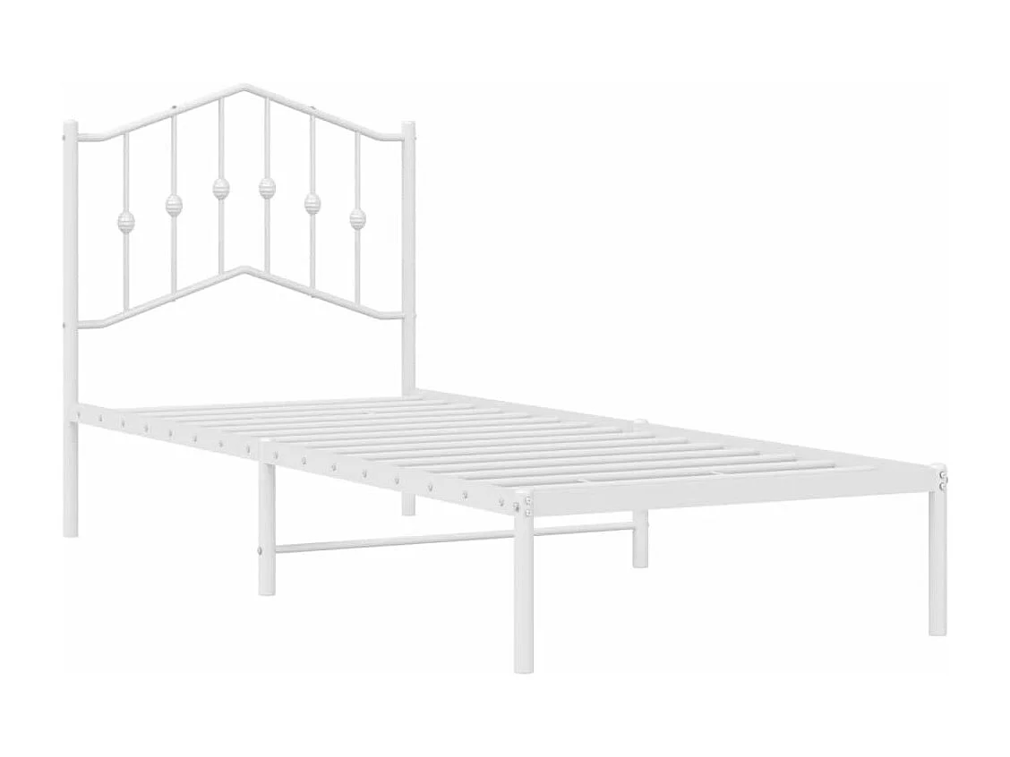 Estrutura de cama com cabeceira 90x200 cm metal branco