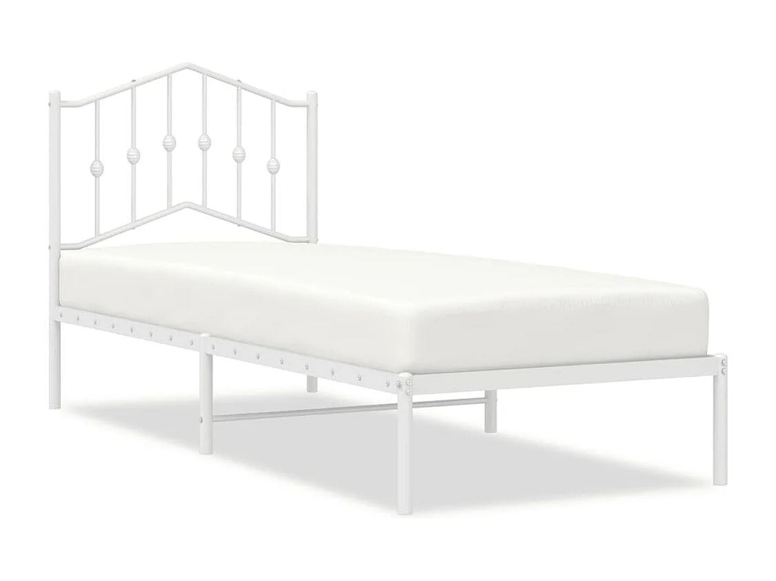 Estrutura de cama com cabeceira 90x200 cm metal branco