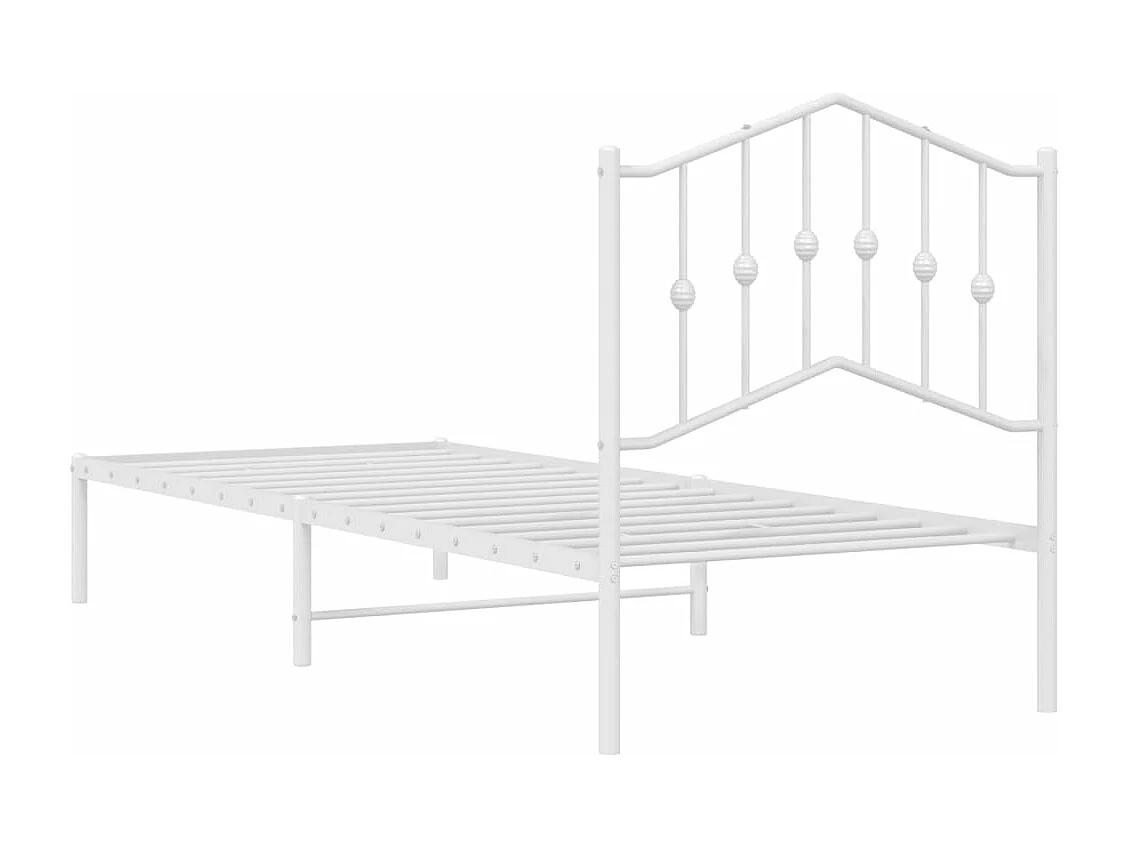 Estrutura de cama com cabeceira 90x200 cm metal branco