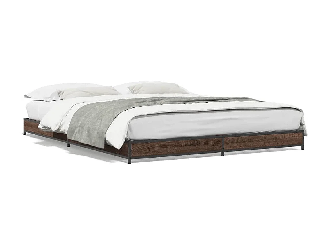 Cadre de lit sans matelas chêne marron 120x190 cm