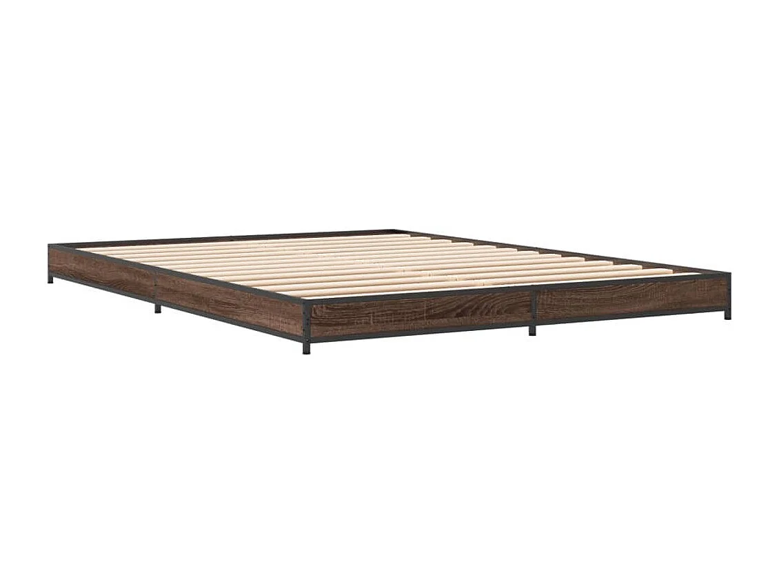 Cadre de lit sans matelas chêne marron 120x190 cm