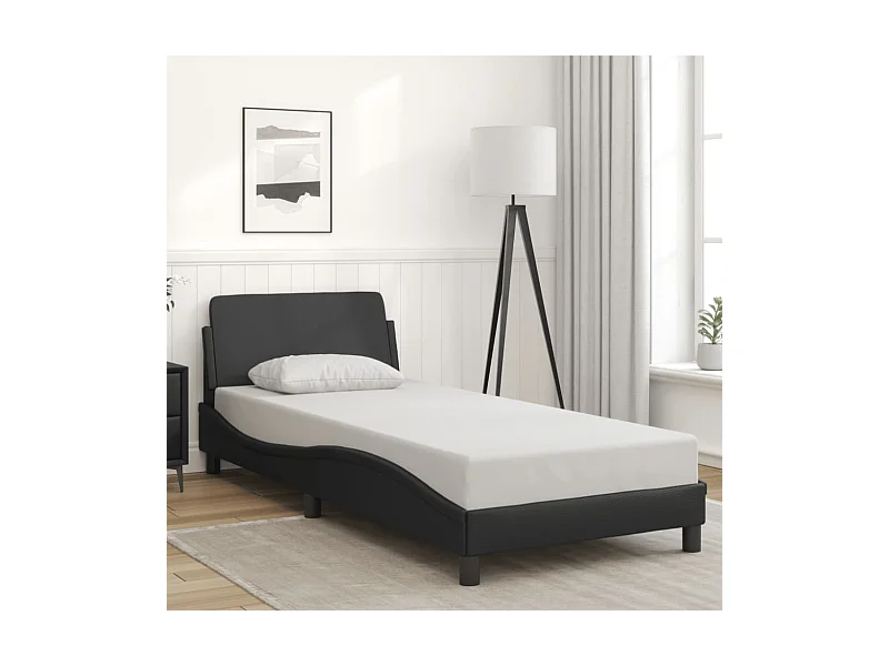 Bedframe "Dover" kunstleer zwart 90x190 cm