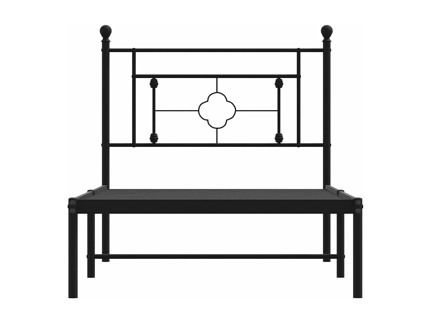 Cadre de lit métal sans matelas avec tête de lit noir 90x200 cm