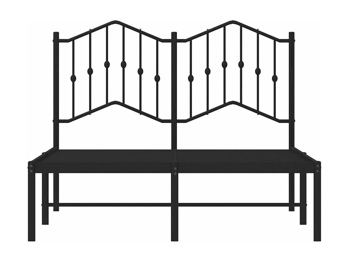 Cadre de lit métal sans matelas avec tête de lit noir 120x190cm