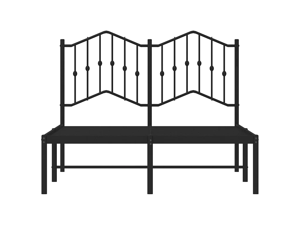 Cadre de lit métal sans matelas avec tête de lit noir 120x190cm