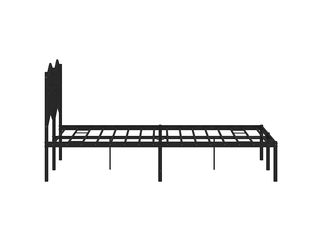 Cadre de lit métal sans matelas avec tête de lit noir 120x190cm