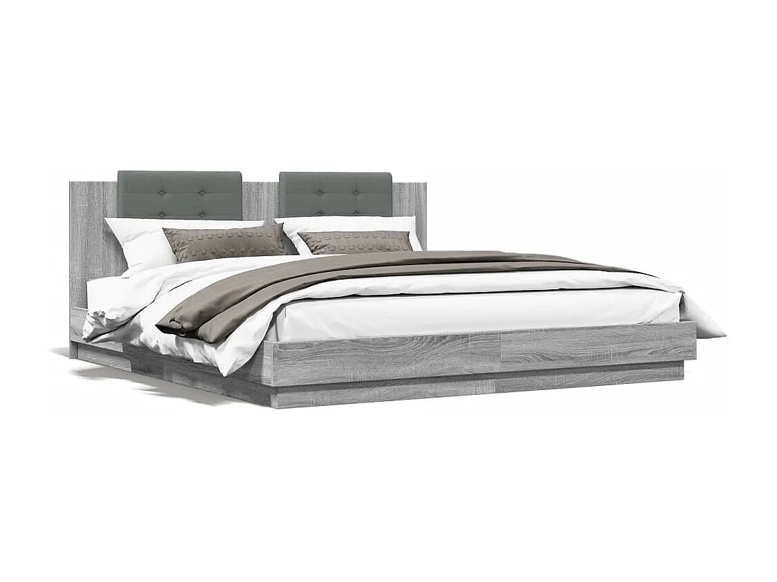 Giroletto Testiera Grigio Sonoma 200x200 cm Legno Multistrato