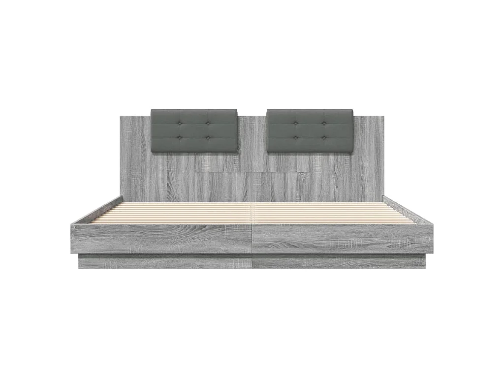 Cadre de lit sans matelas sonoma gris 200x200 cm