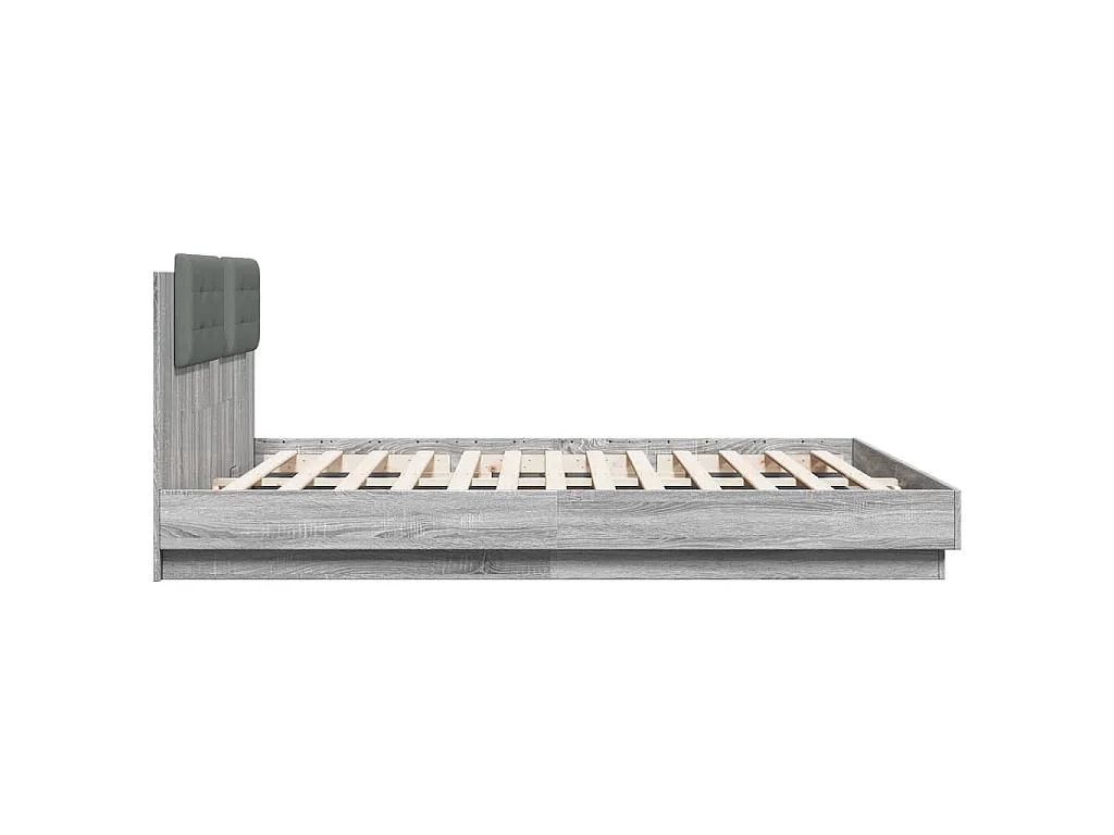 Cadre de lit sans matelas sonoma gris 200x200 cm