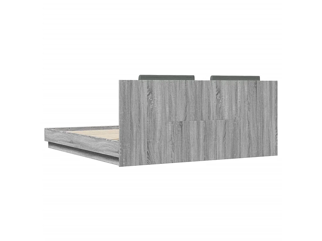 Cadre de lit sans matelas sonoma gris 200x200 cm