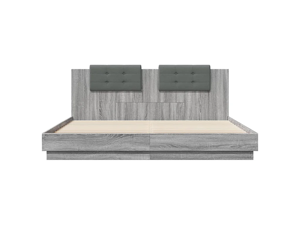 Cadre de lit sans matelas sonoma gris 200x200 cm