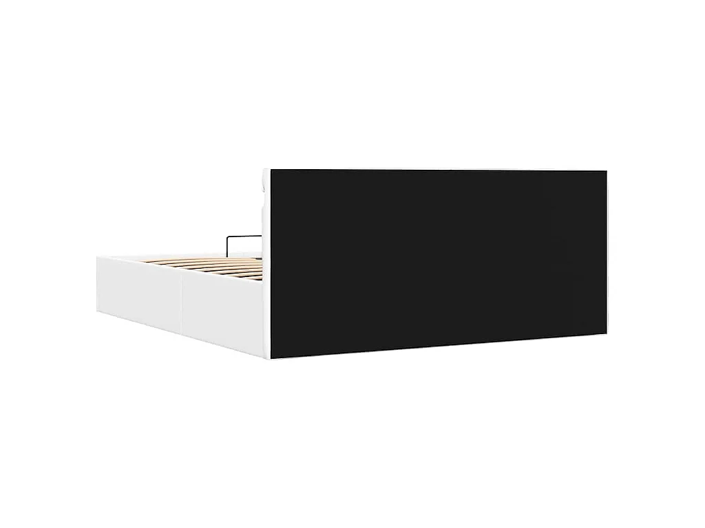 Cama canapé hidráulica con LED sin colchón blanco 160x200 cm