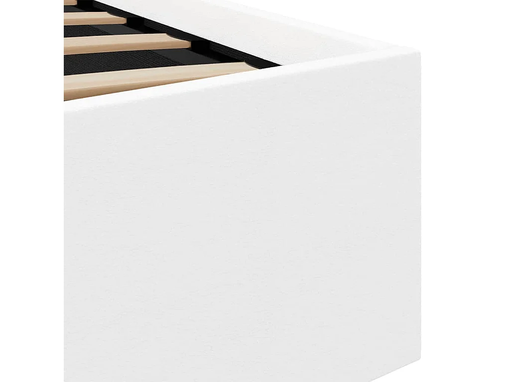 Cama canapé hidráulica con LED sin colchón blanco 160x200 cm