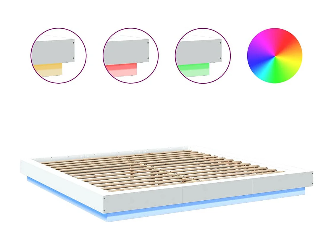 Giroletto con Luci LED Bianco 200x200 cm in Legno Multistrato