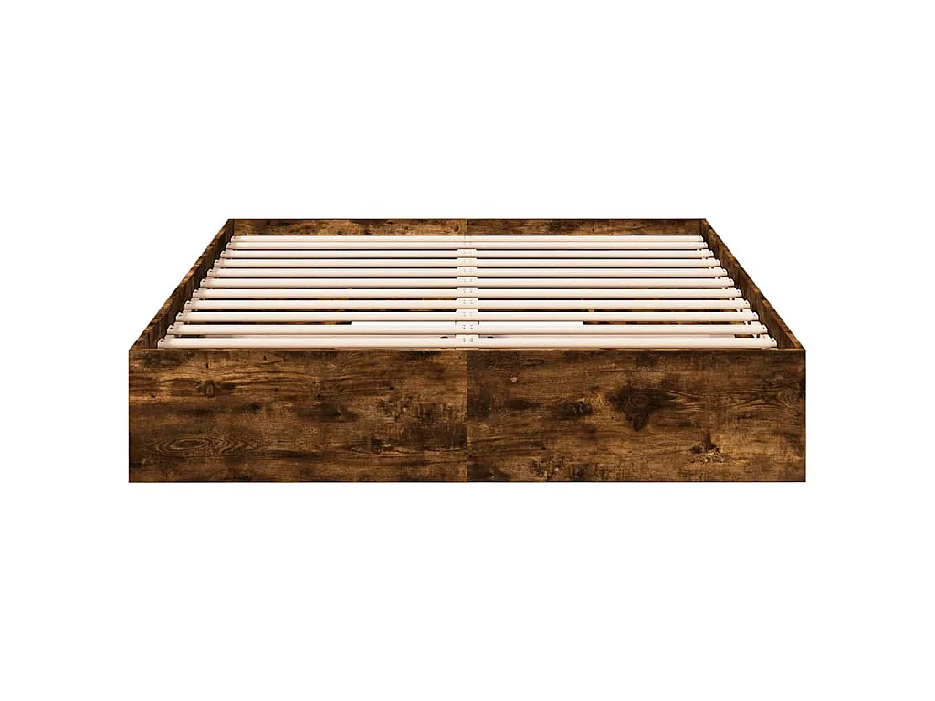Cadre de lit avec tiroirs sans matelas chêne fumé 160x200 cm