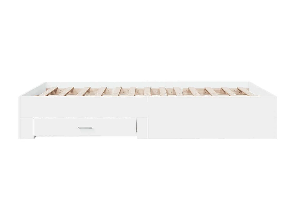 Bedframe met lades bewerkt hout wit 120x200 cm
